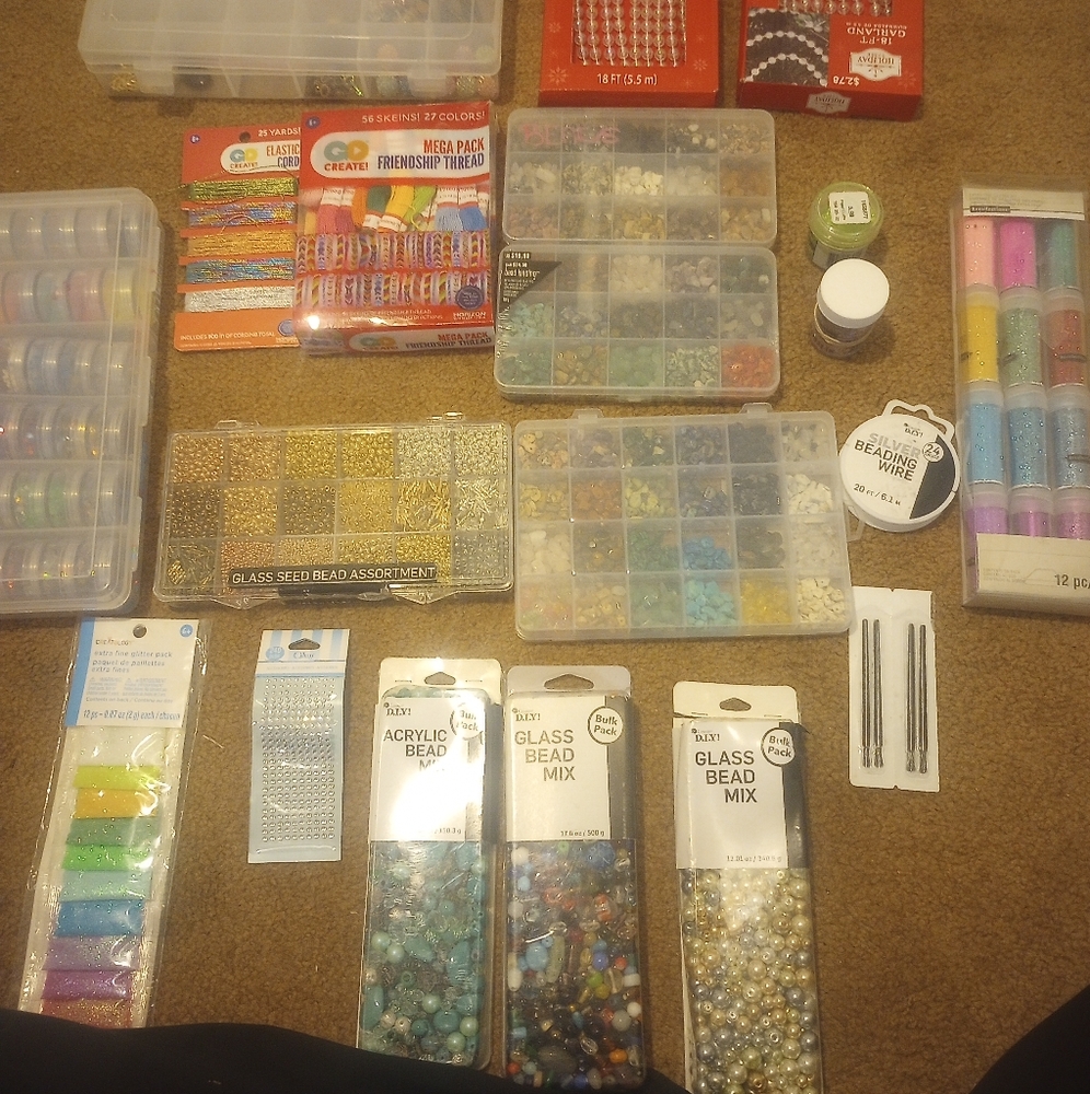 Art, Glitter, Beads, Necklace Material
